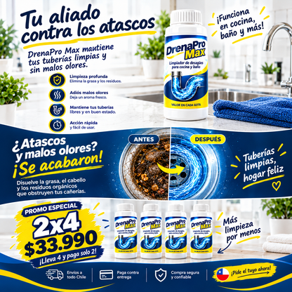 DRENAPRO MAX -quieres mantener tus desagües libres y limpios.